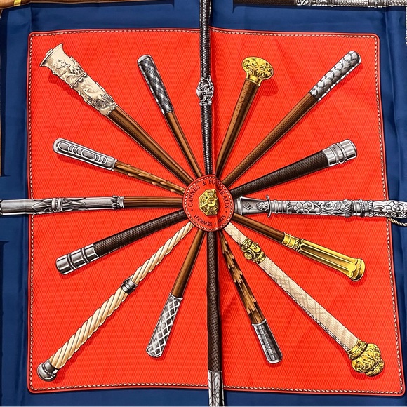 Hermès Cannes & Pommeaux 100% Silk Scarf - Picture 4 of 13